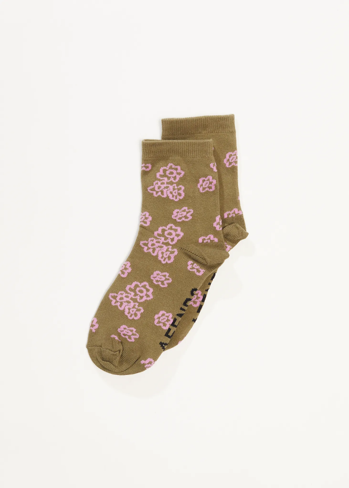 AFENDS Unisex Clara - Crew Socks - Olive