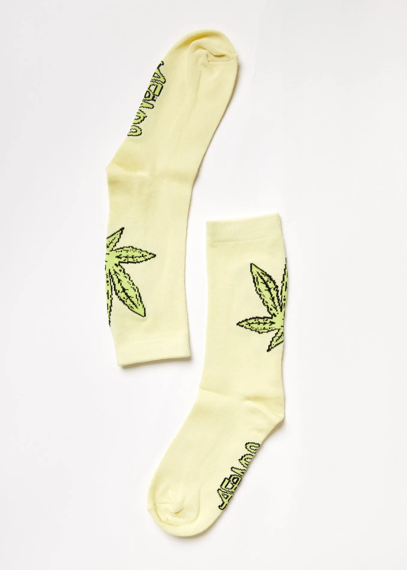 AFENDS Unisex Coasting - Crew Socks - Citron