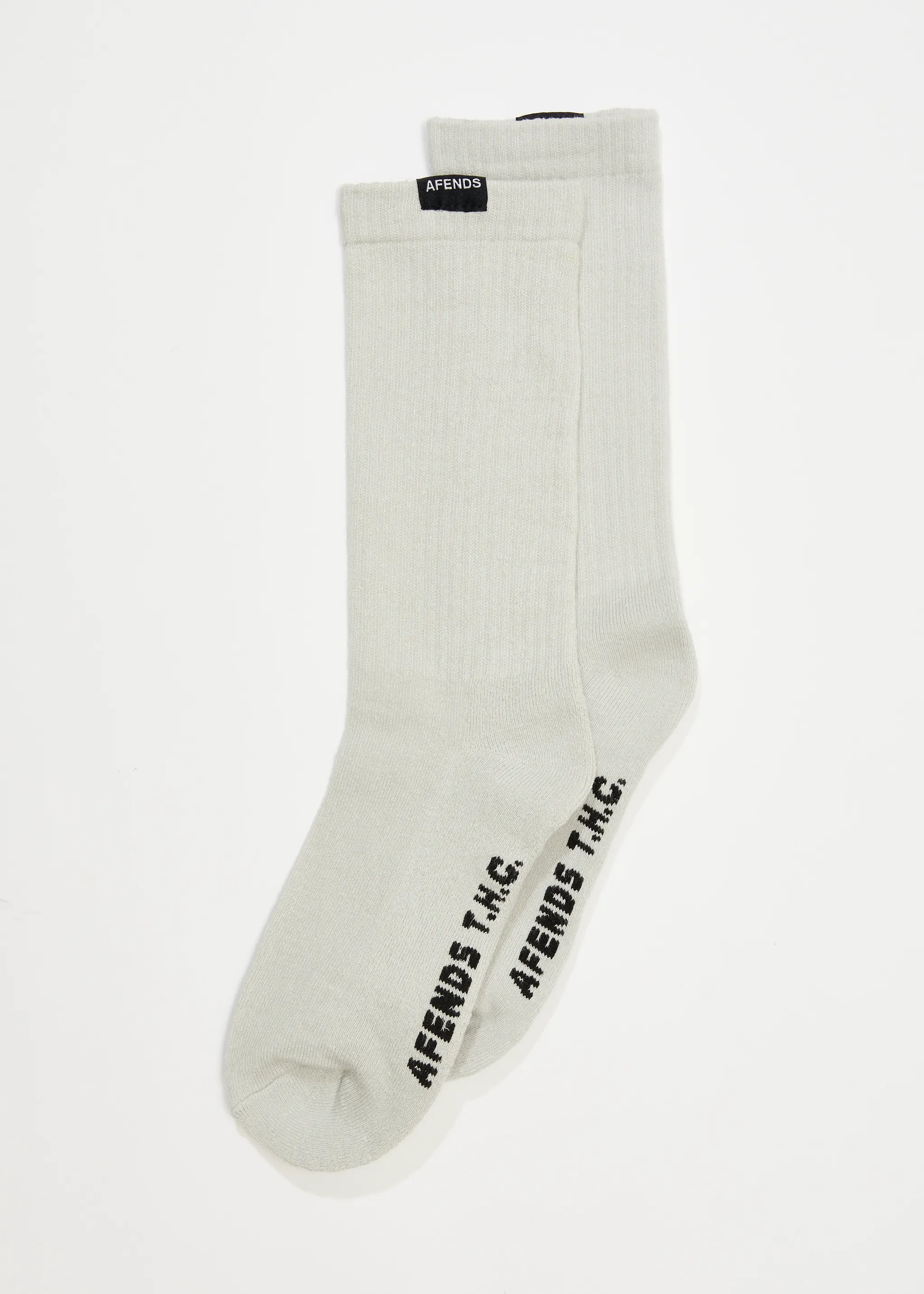 AFENDS Unisex Everyday - Ribbed Crew Socks - Smoke