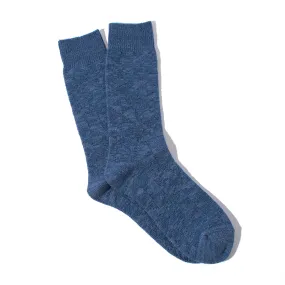 Anonymous Ism Indigo Quilt Knit Crew Socks