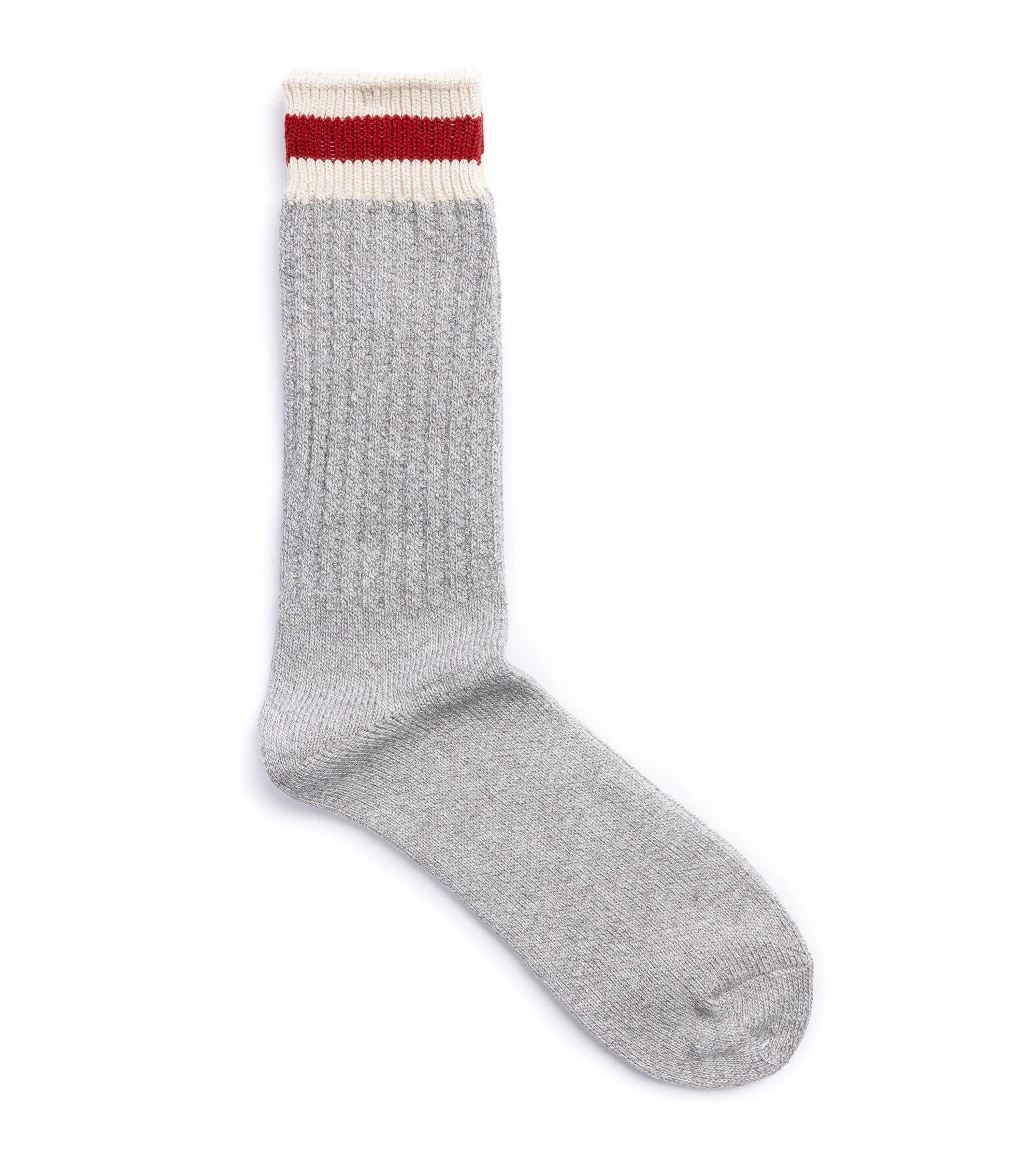 Anonymous Ism Tuck Cuff Striped Crew Socks: Light Grey