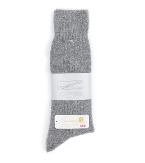 Anonymous Ism Wool Cashmere Links Crew Socks: Grey