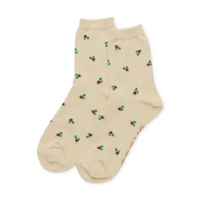 Baggu Crew Socks - Cream Rosette