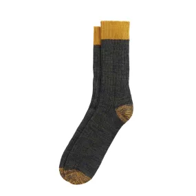 Barbour Twisted Contrast Socks Forest Mist