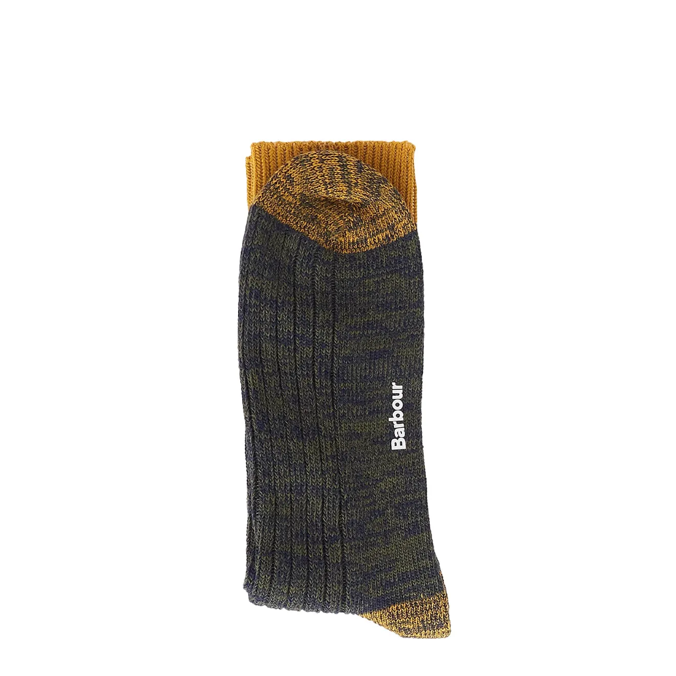 Barbour Twisted Contrast Socks Forest Mist