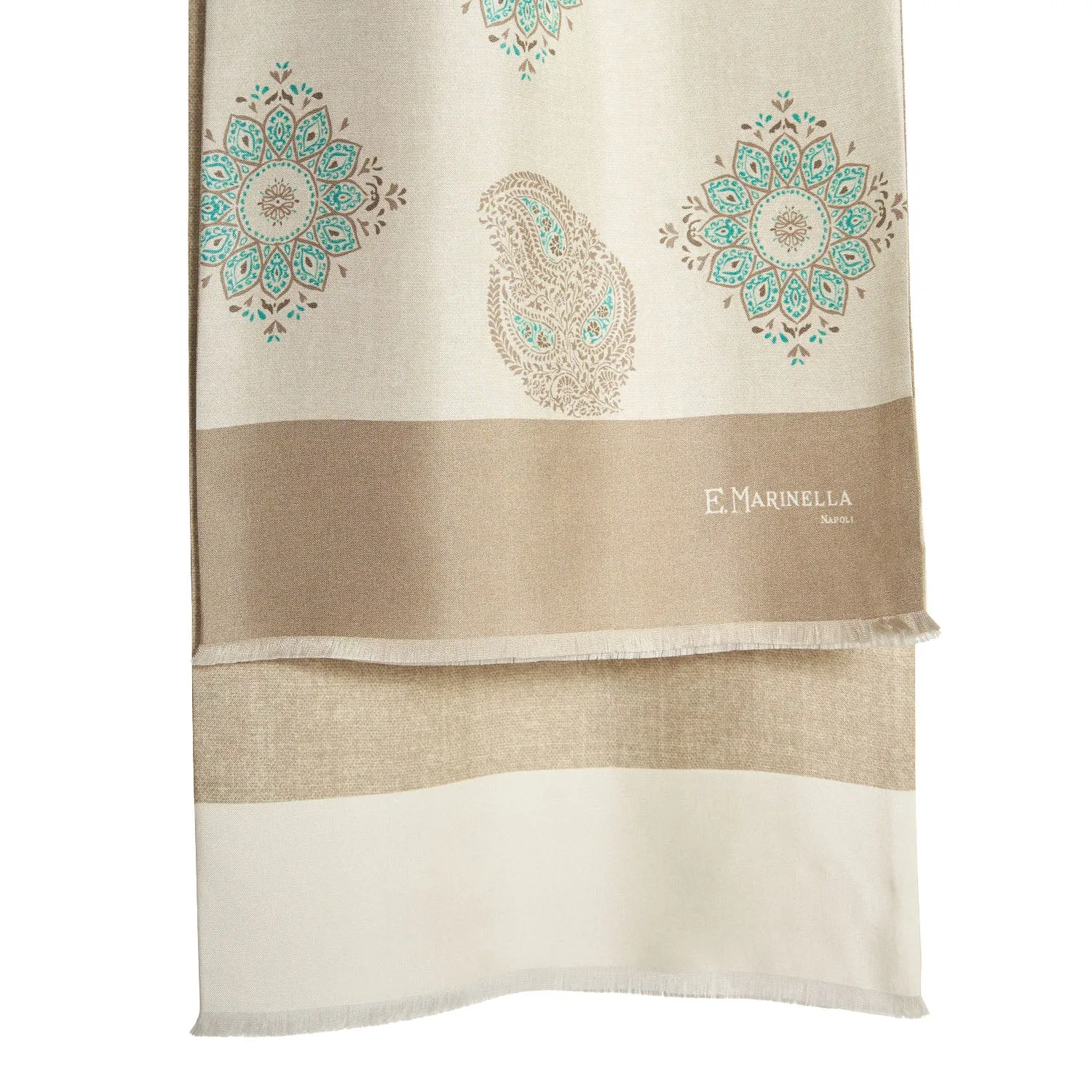 BEIGE DOUBLE SILK SCARF