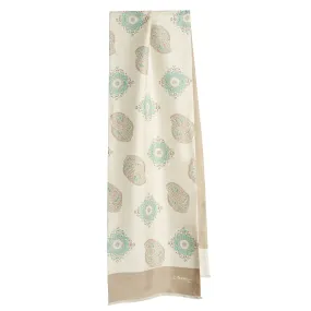 BEIGE DOUBLE SILK SCARF