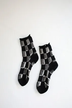 Berlin Sheer Short Crew Socks - Black