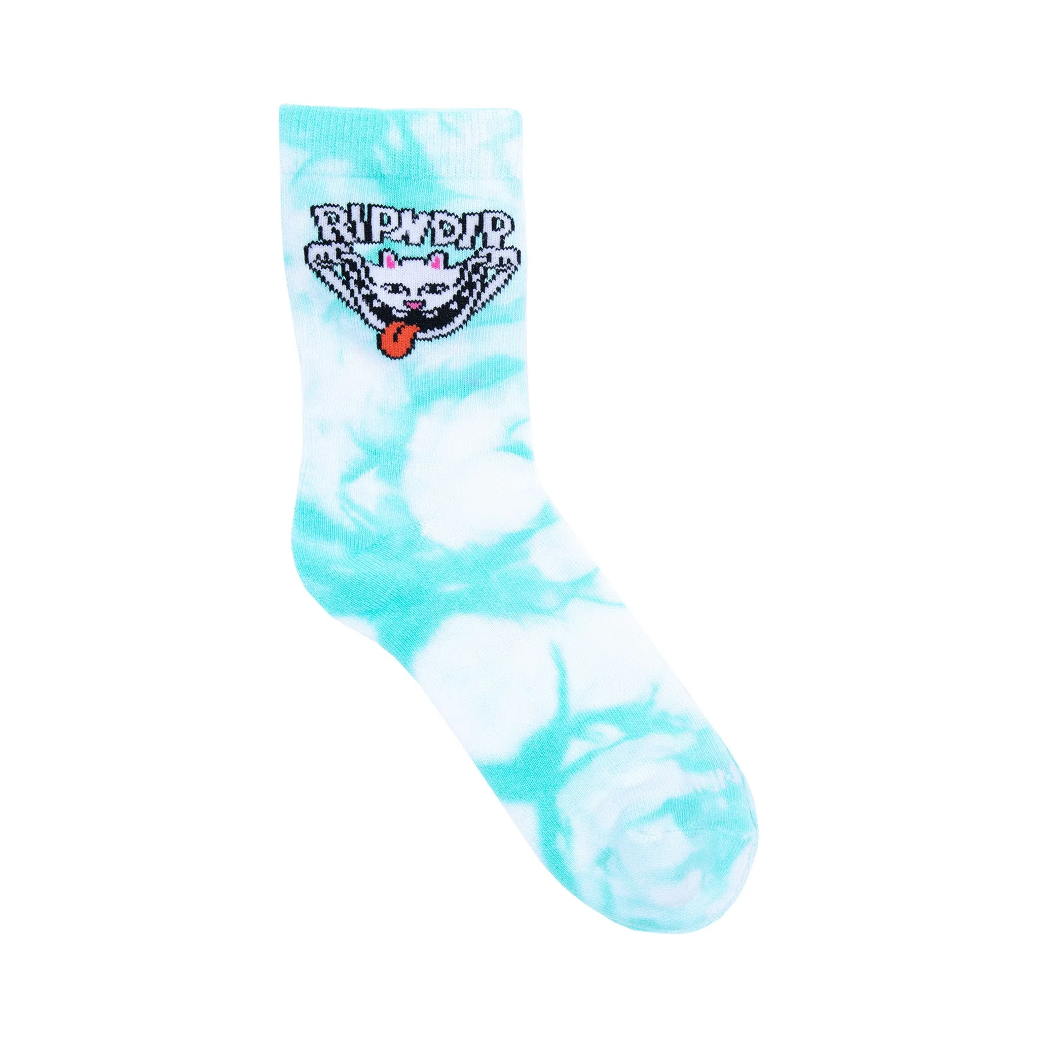 Big Smile Socks (Aqua Tie Dye)