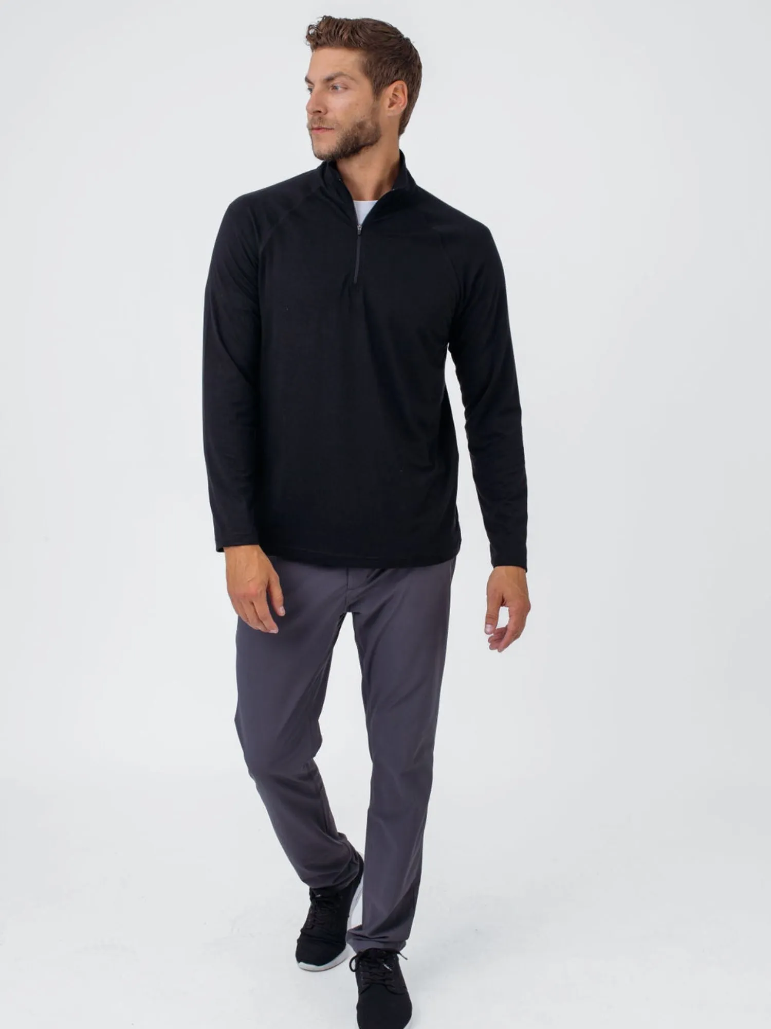 Black Performance Quarter Zip