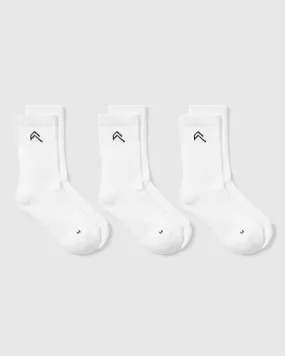 Crew Socks 3 Pack | White/Black