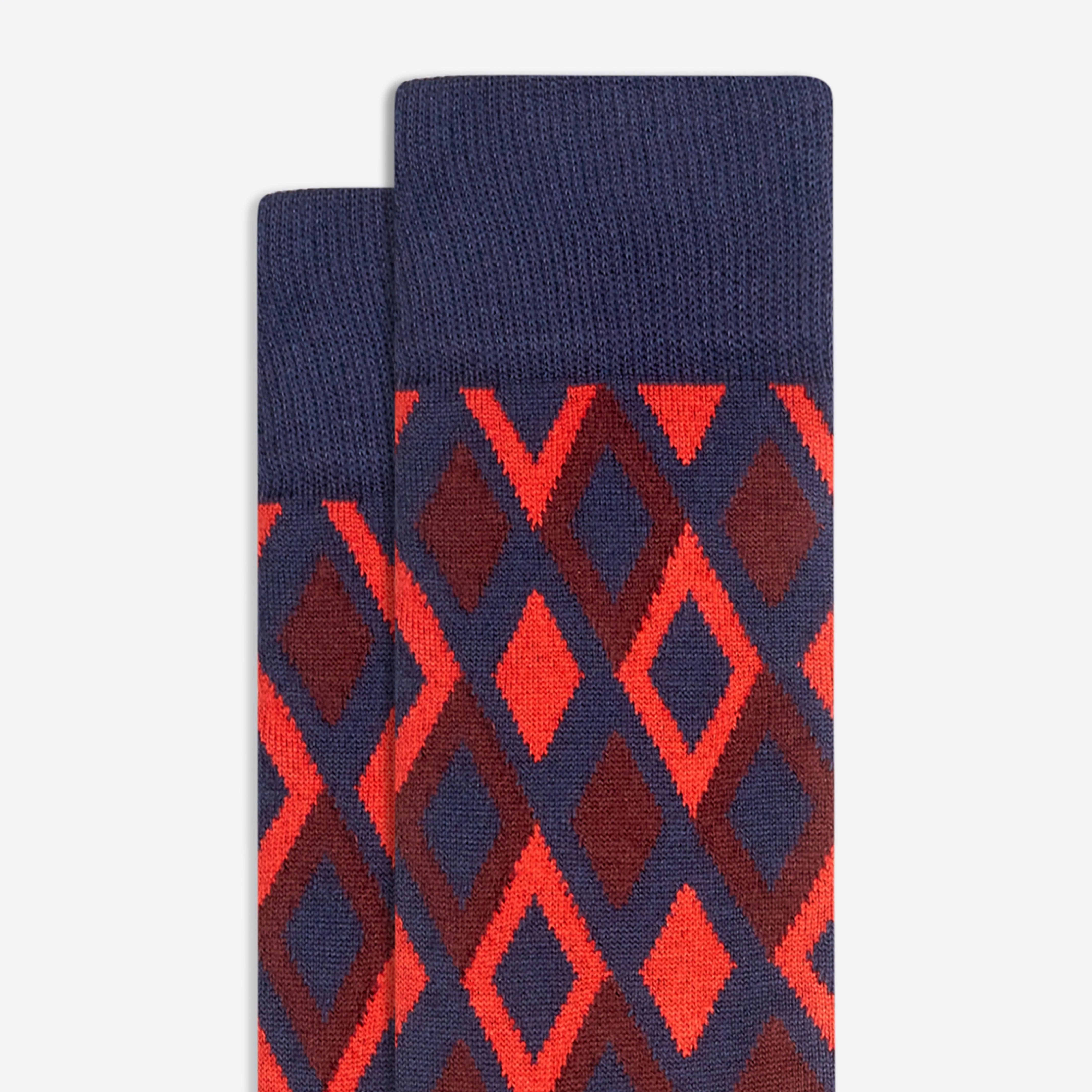 Diamond Check Mid-Calf Socks