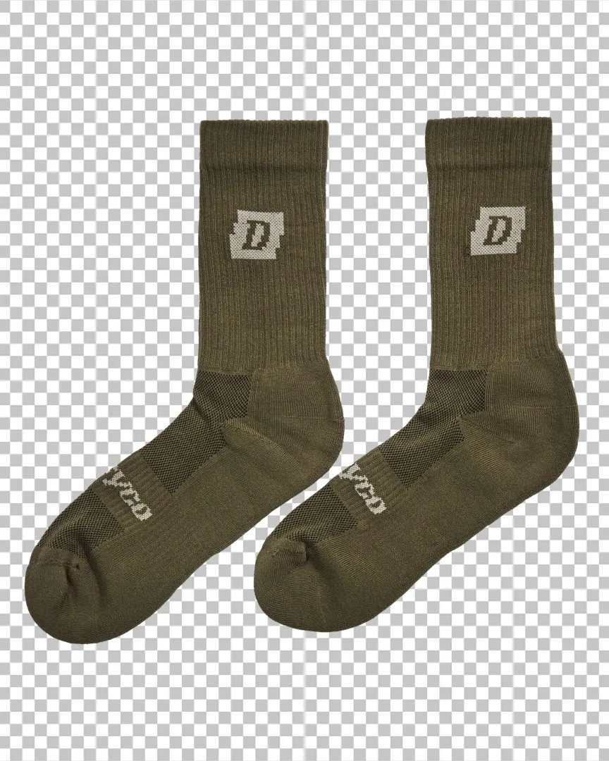 DISSYCO CREW SOCKS(ARMY GREEN)