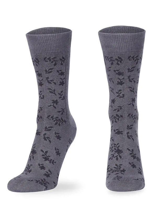 Floral Printed Cotton Full Length Socks