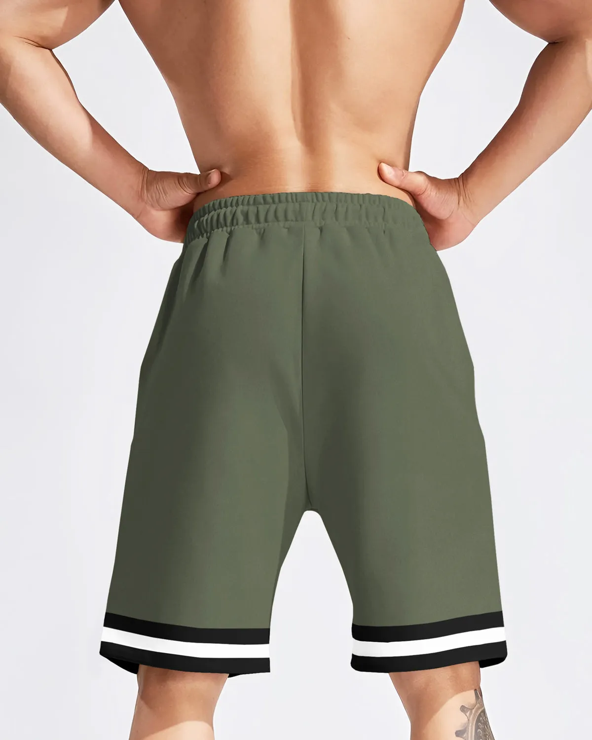 Men Olivegreen Knee Length Sports Shorts