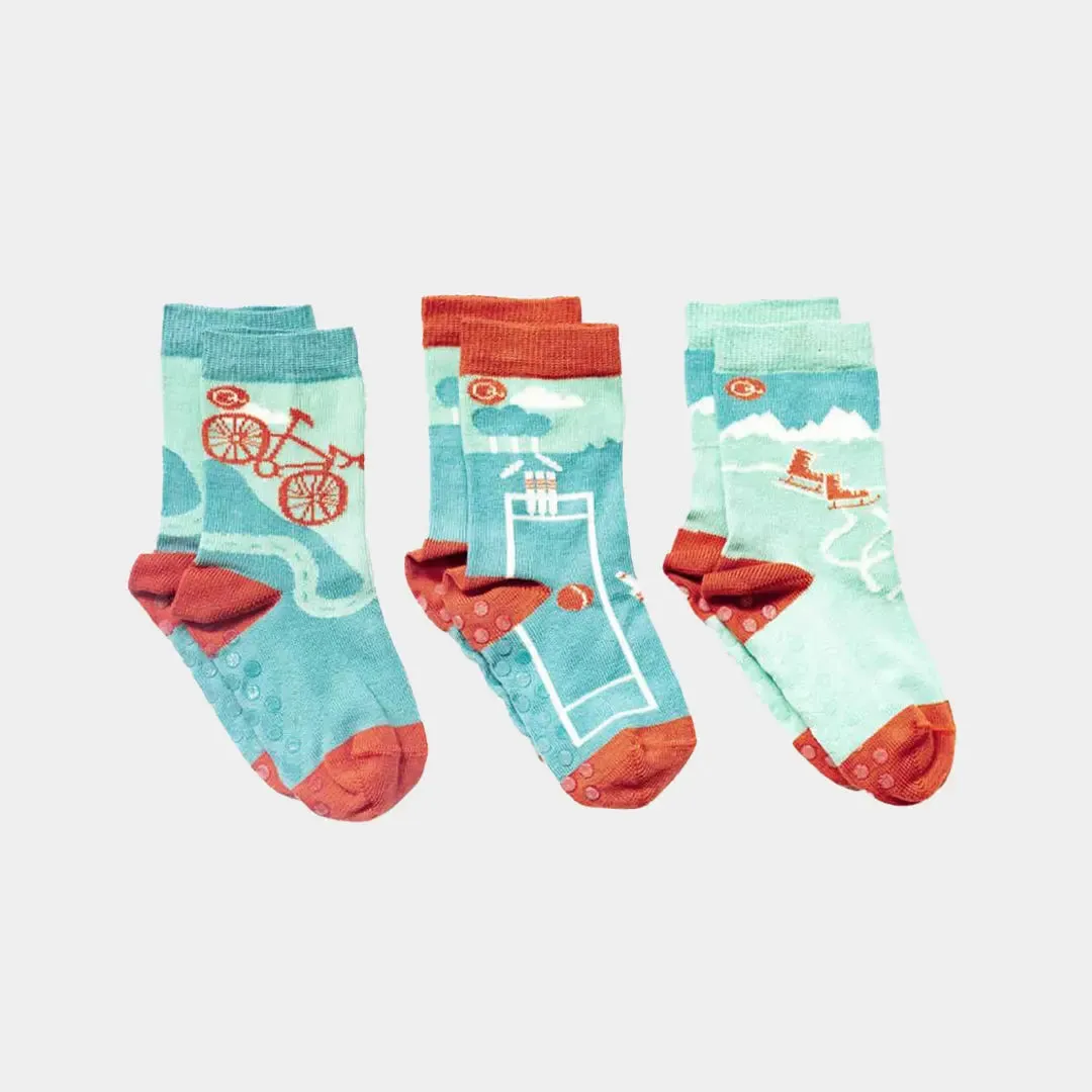 Mixed Patterns Kids Organic Cotton Socks (3-pack)