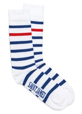 Naval striped socks - in cotton jersey (NEIGE/GITANE/TULIPE)