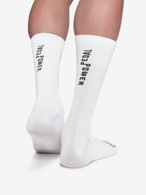 Pedal Power - Cycling Socks - White