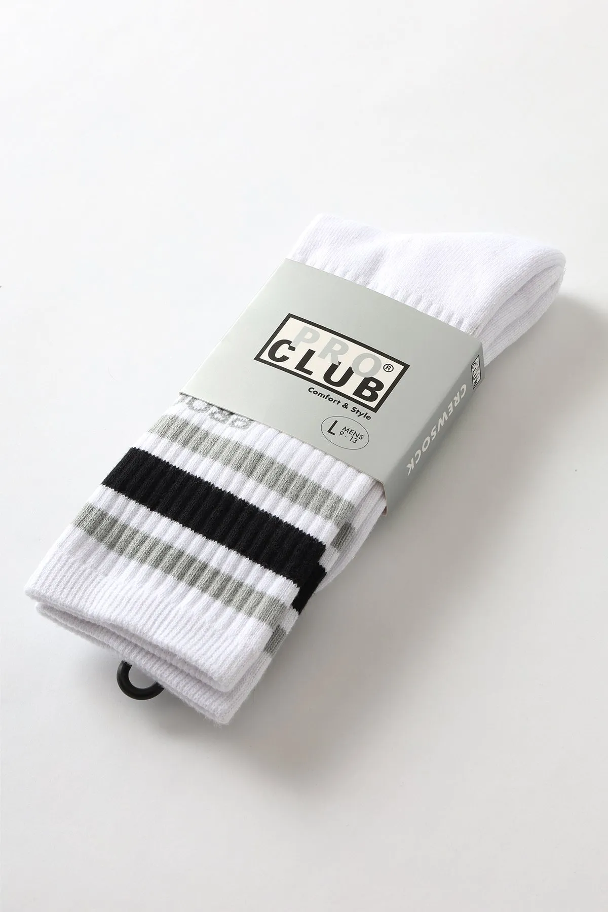 Pro Club - Striped Crew Socks - Grey/Black