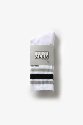 Pro Club - Striped Crew Socks - Grey/Black