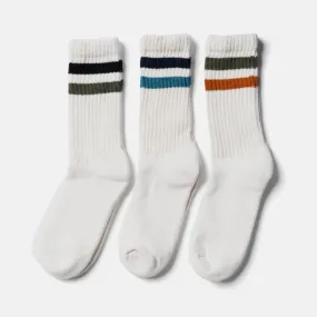 Ridge Everyday Crew Socks 3-Pack - Retro Stripe