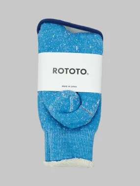 ROTOTO Double Face Crew Socks "Merino Wool & Organic Cotton" Blue