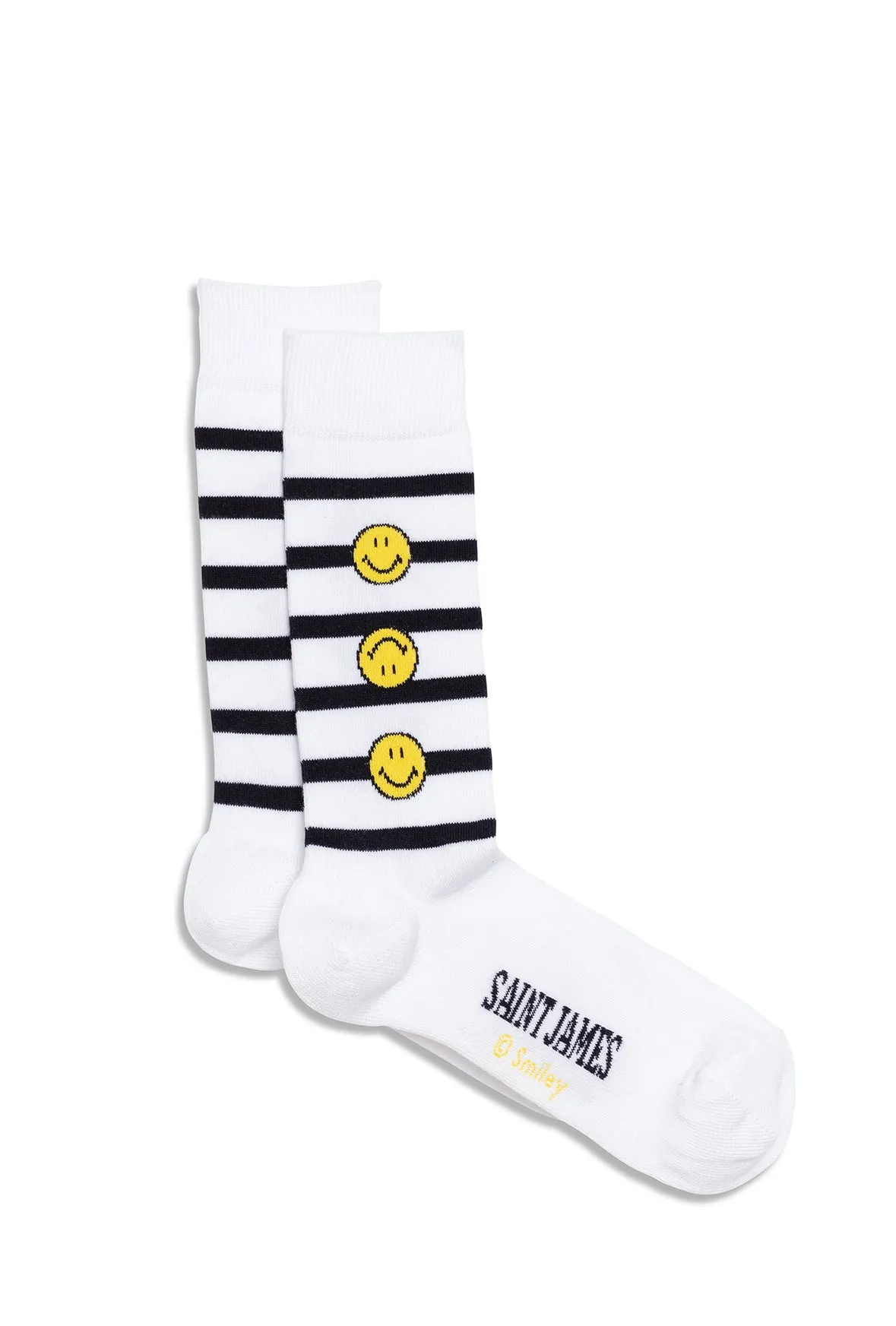 Smiley cotton socks - SAINT JAMES x Smiley (NEIGE/MARINE)