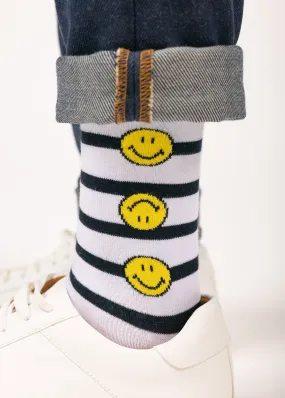 Smiley cotton socks - SAINT JAMES x Smiley (NEIGE/MARINE)