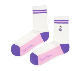 Snorkmaiden Retro Embroidery Socks Ladies - White