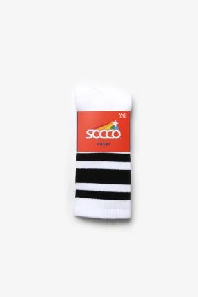 Socco - Striped Crew Socks - Black/White