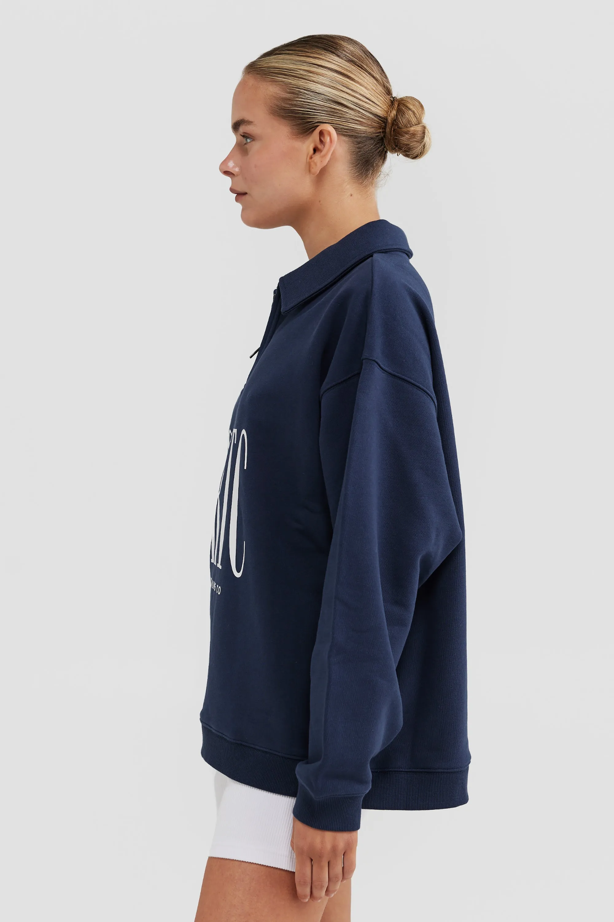 Spencer Logo Quarter Zip Navy